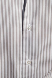 Grey Striped Cotton Shirt Made In Italy