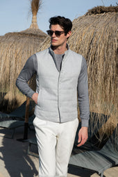 Grey Superlight Cashmere Round Neck Made In Italy