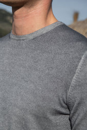 Grey Superlight Cashmere Round Neck Made In Italy