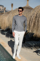 Grey Superlight Cashmere Round Neck Made In Italy