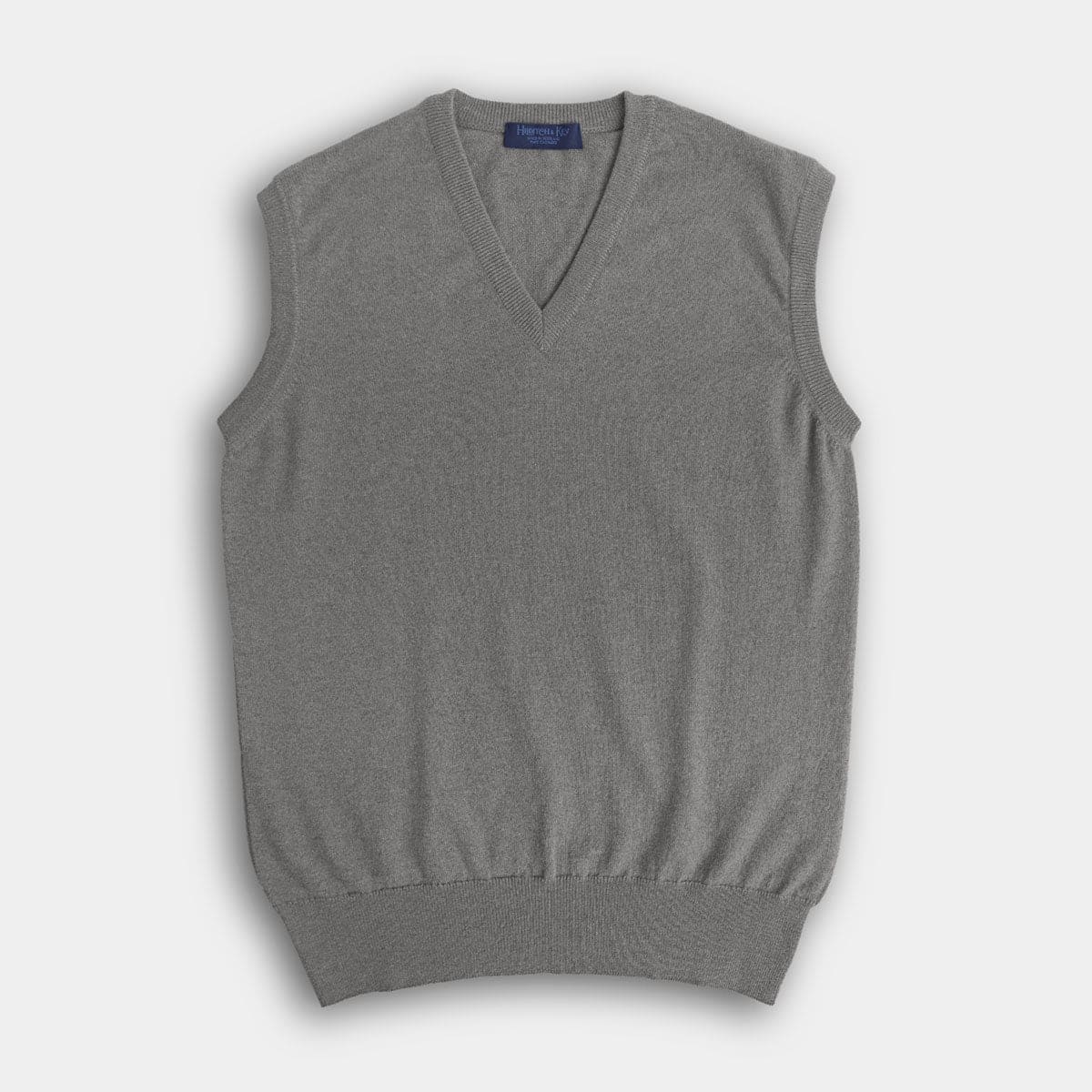 Grey V Neck Cashmere Slipover