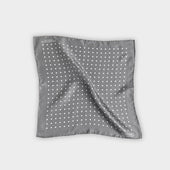 Grey White Medium Spot Silk Pocket Square
