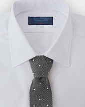 Grey White Spot Knitted Cashmere Tie