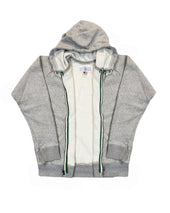 16 Oz Heather Grey Loopwheel Fleece Zip 1930 S Style After Hood Sweatshirt