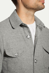 Grey Safari Jacket Flannel Super 180s Made In Italy