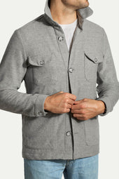 Grey Safari Jacket Flannel Super 180s Made In Italy