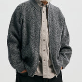 Tweed Zip Up Cardigan
