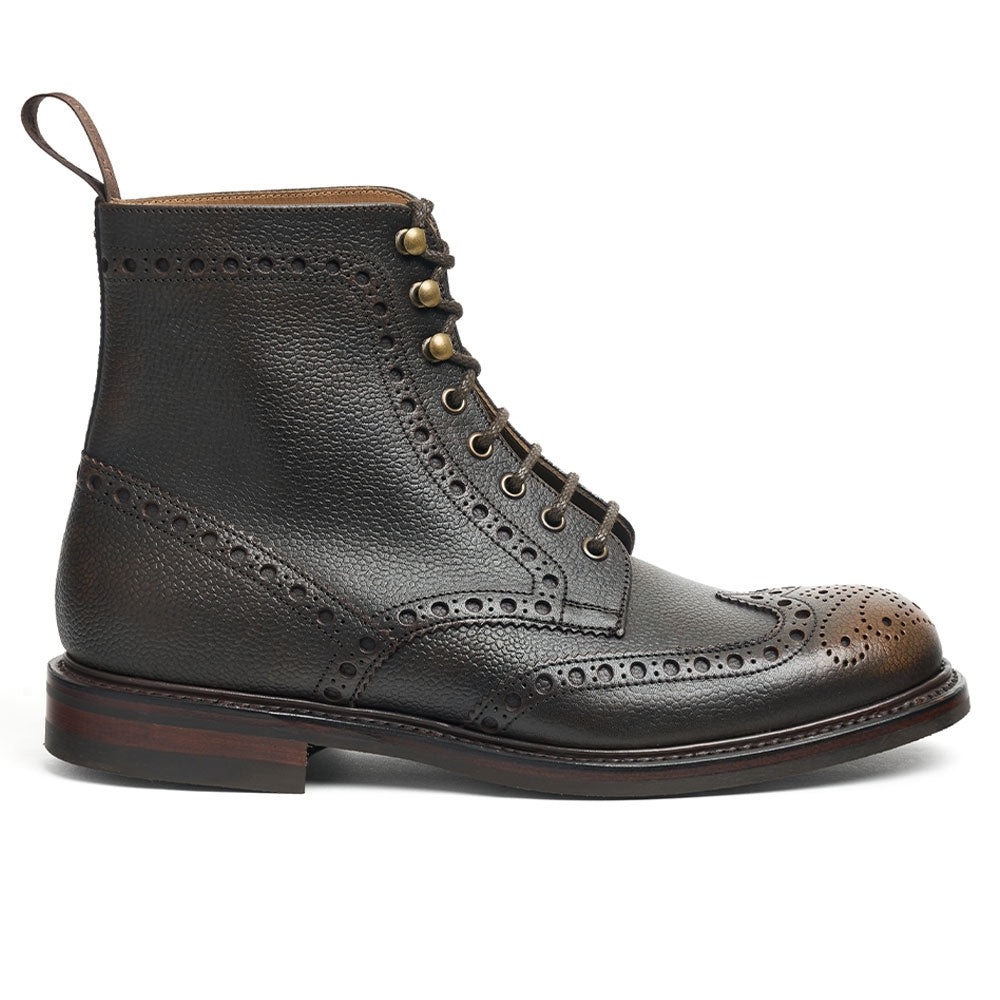 Greyfriars Men S Derby Brogue Boot In Bronze Grain Leather