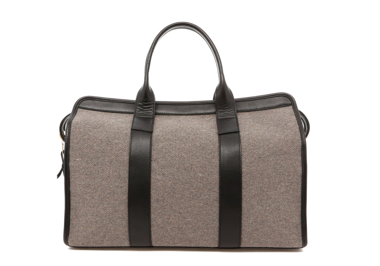 Small Travel Duffle Greystone Black Trim Loom Four Sunbrella