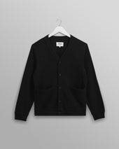 Guildford - Black Structured Waffle Cardigan