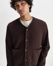 Guildford Dark Brown Structured Waffle Cardigan