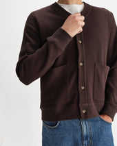 Guildford Dark Brown Structured Waffle Cardigan