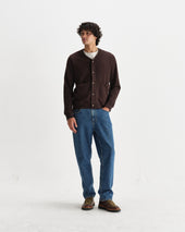 Guildford Dark Brown Structured Waffle Cardigan