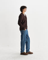 Guildford Dark Brown Structured Waffle Cardigan