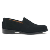 Hadley D Penny Loafer in Black Suede