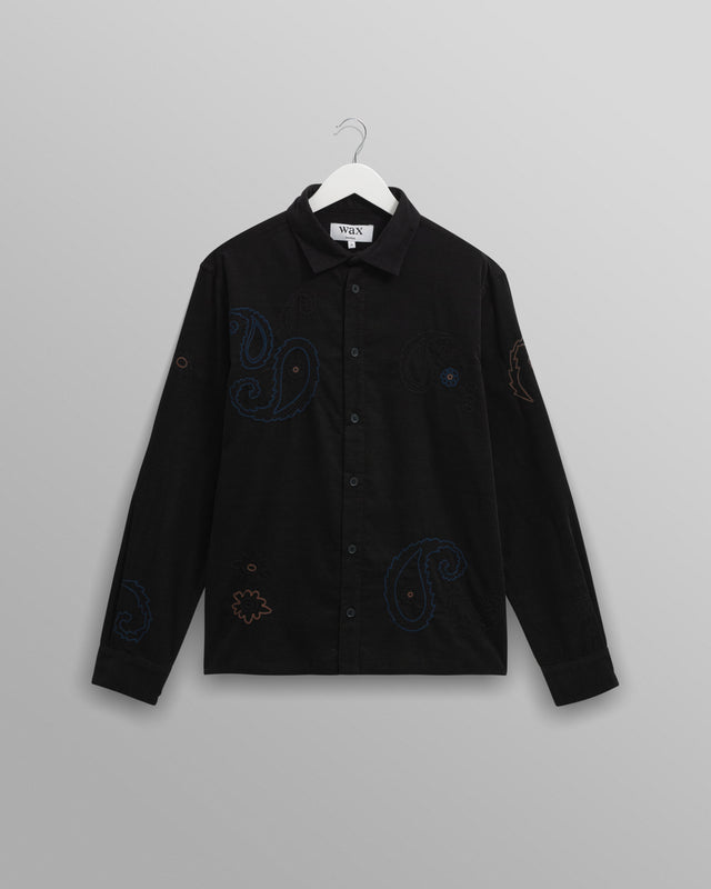 Halcomb - Black And Multicolour Applique Corduroy Shirt