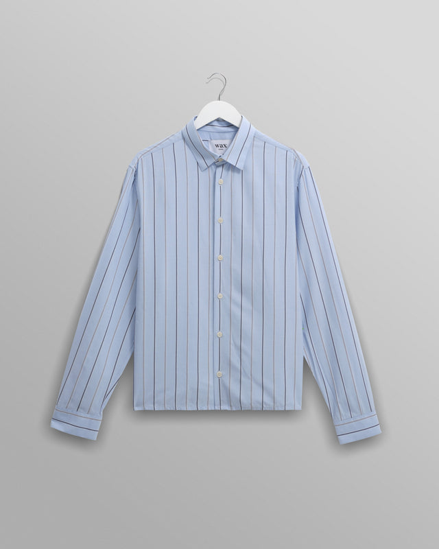 Halcomb - Blue Stripe Viscose Shirt