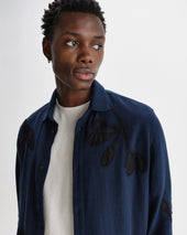 Halcomb Herringbone Cotton Applique Shirt