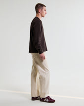 Halton Dark Brown Waffle Long Sleeve Henley T Shirt