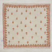 Hand Embroidered Cashmere Pocket Square In Natural