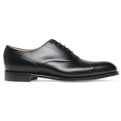 Harrington Capped Oxford in Black Calf Leather