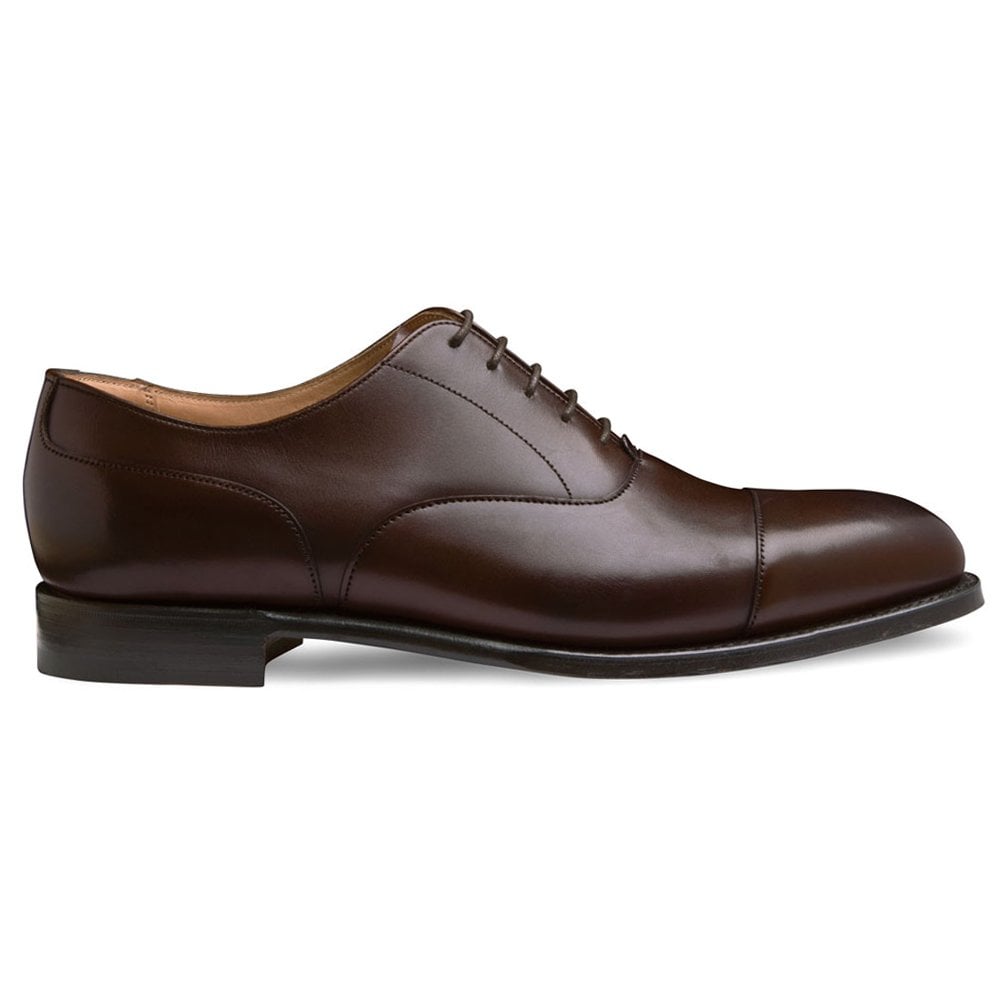 Harrington Capped Oxford In Dark Brown Calf Leather