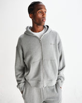Harris Grey Embroidered Logo Loopback Cotton Hoodie