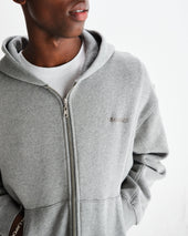 Harris Grey Embroidered Logo Loopback Cotton Hoodie