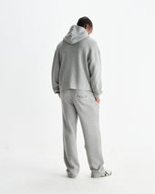 Harris Grey Embroidered Logo Loopback Cotton Hoodie