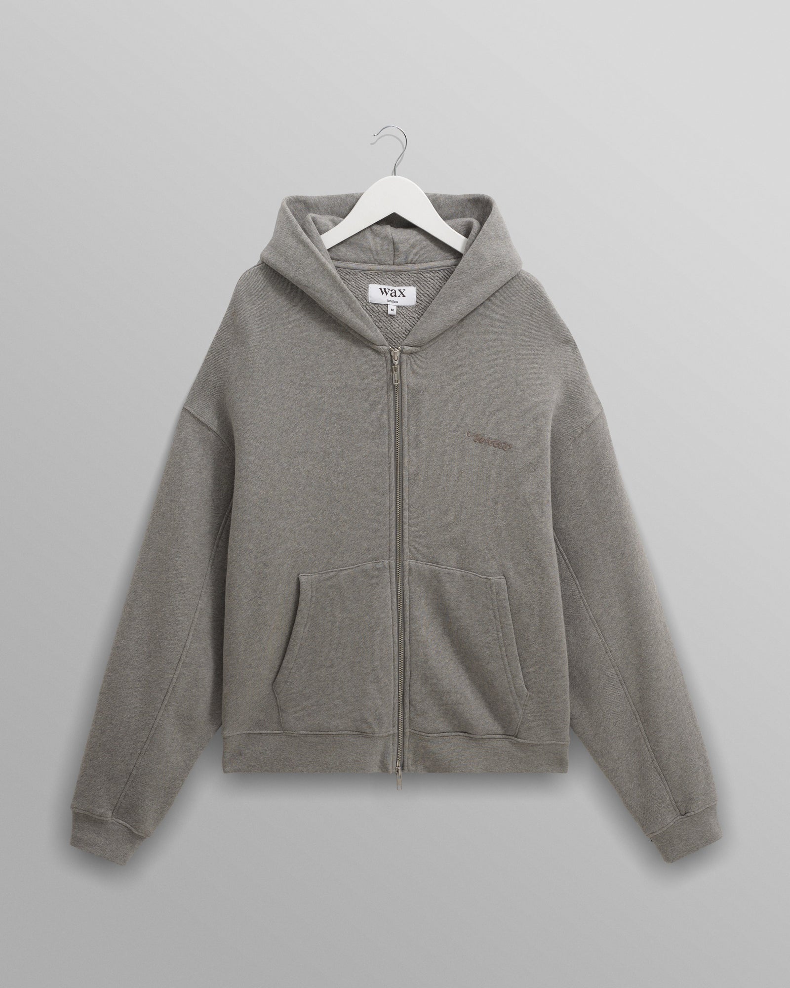 Harris Grey Embroidered Logo Loopback Cotton Hoodie