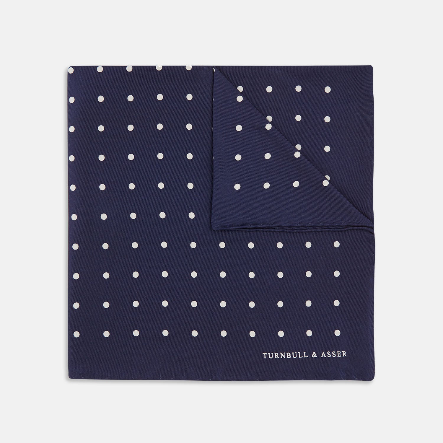Navy Spot Silk Pocket Square
