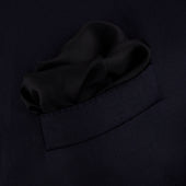 And White Piped Silk Pocket Square