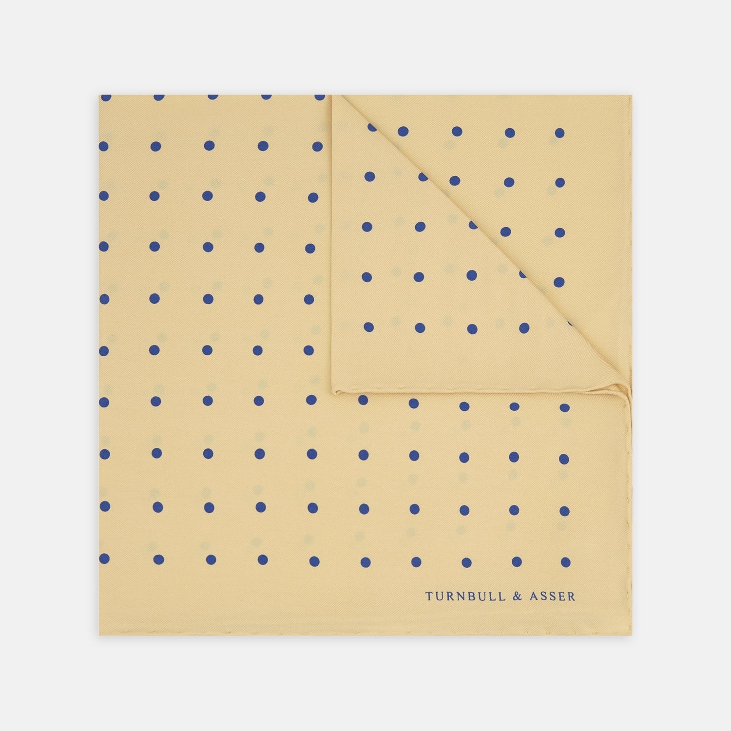 Yellow and Blue Spot Silk Pocket Square