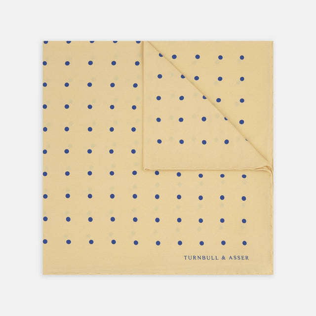 Yellow and Blue Spot Silk Pocket Square