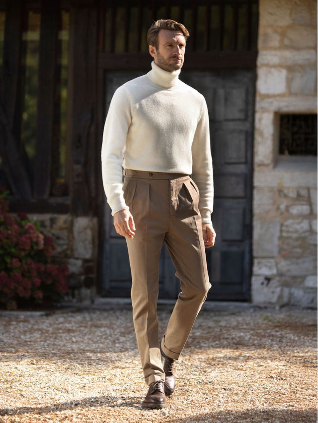 Havana brown pleated trousers - Bilbao