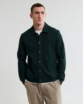Hays Dark Green Structured Waffle Overshirt