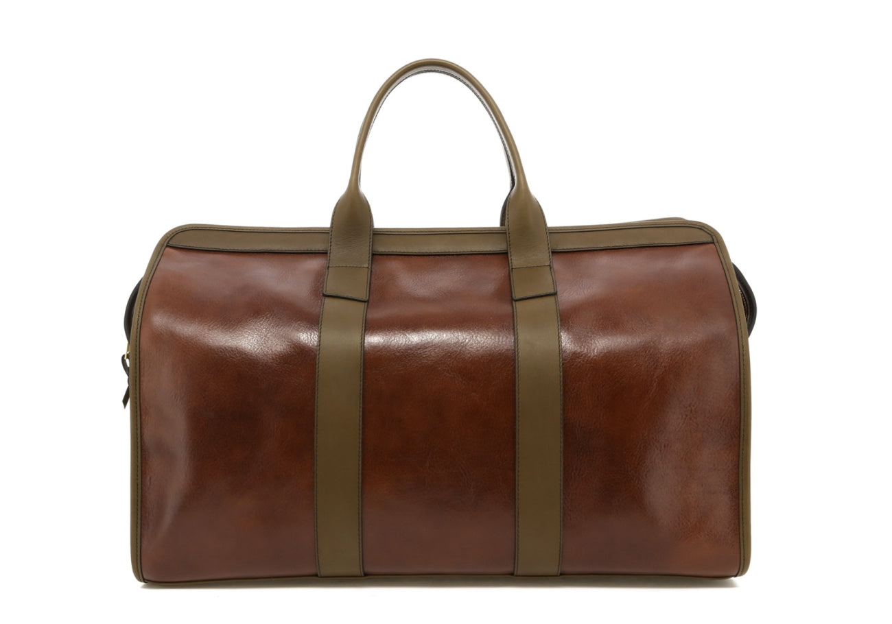 Signature Travel Duffle - Hazelnut/Olive Trim - Belting Leather