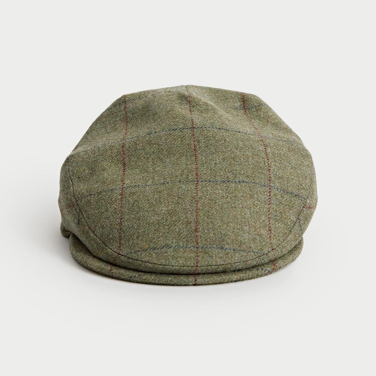 Heath Green Red Square Check Wool Flat Cap