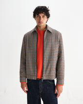 Heath Natural Houndstooth Check Wool Jacket