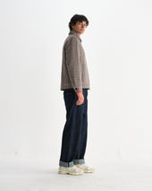 Heath Natural Houndstooth Check Wool Jacket