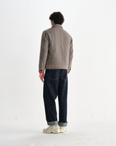 Heath Natural Houndstooth Check Wool Jacket