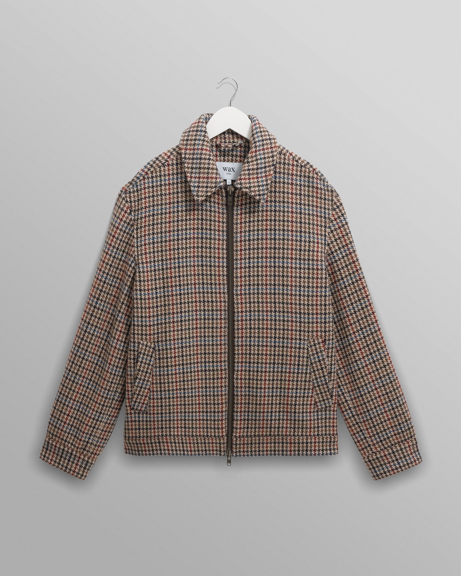 Heath Natural Houndstooth Check Wool Jacket