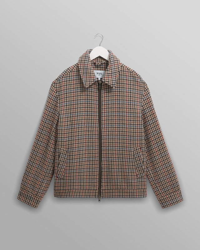 Heath - Natural Houndstooth-Check Wool Jacket