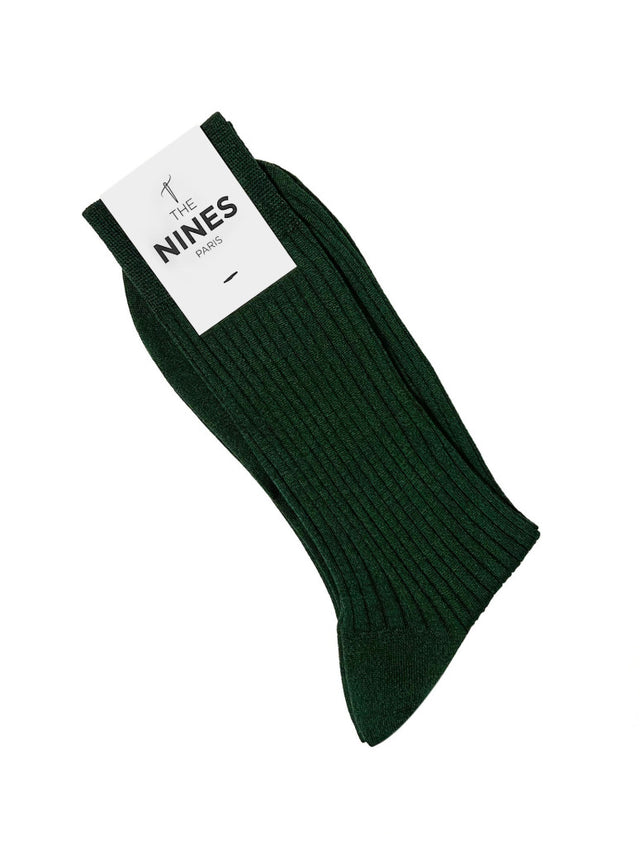 Heathered green cotton lisle socks