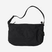 HEAVY CANVAS SHOULDER BAG - BLACK