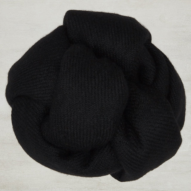 Heavy Twill Hand Woven Cashmere Shawl In Black