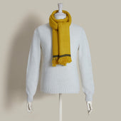 Heavy Twill Hand Woven Cashmere Shawl In Gold