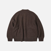 Heavy Wool Round Cardigan Choco Brown