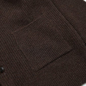 Heavy Wool Round Cardigan Choco Brown