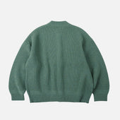 Heavy Wool Round Cardigan Green